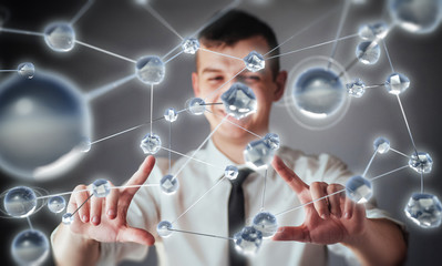 Innovative technologies in science and medicine. Technology to connect. The concept of security