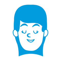 Woman smiling with eyes closed icon vector illustration graphic design