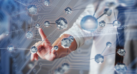Innovative technologies in science and medicine. Technology to connect. The concept of security