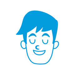 Man smiling with eyes closed icon vector illustration graphic design