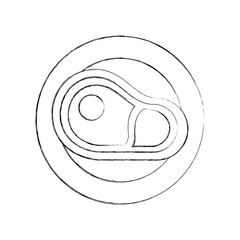 restaurant steak beef fresh food on dish vector illustration