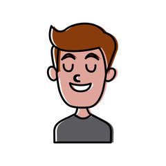 Man smiling with eyes closed icon vector illustration graphic design