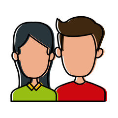 Cute couple cartoon icon vector illustration graphic design