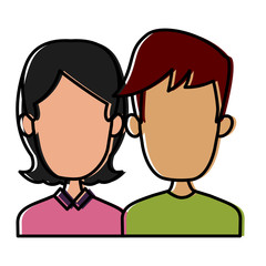 Cute couple cartoon icon vector illustration graphic design