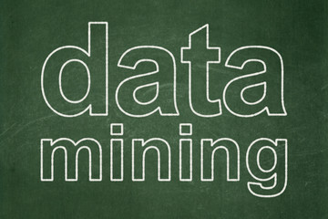 Fototapeta premium Information concept: Data Mining on chalkboard background