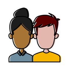 Cute couple cartoon icon vector illustration graphic design