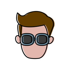 Man with glasses icon vector illustration graphic design