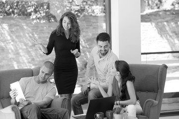 businessmans crew working with new startup project