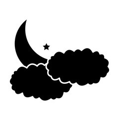 Moon and cloud icon vector illustration graphic design