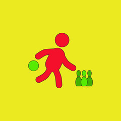 Bowling game pin ball design flat vector stock