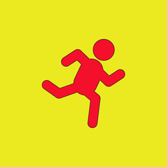 Fototapeta na wymiar Sprinter icon. Man run silhouette illustration.