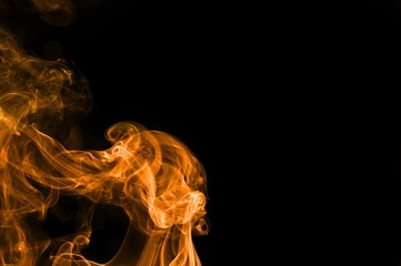 Abstract color smoke on black background, orange smoke background,orange ink background,orange smoke,Orange Smoke  Abstract Wallpaper or Background ,fire and smoke isolated on black