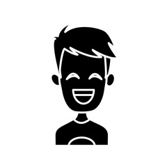 Man smiling with eyes closed icon vector illustration graphic design