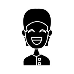 Woman smiling with eyes closed icon vector illustration graphic design