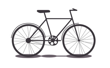 Object transport bike silhouette, isolated vector