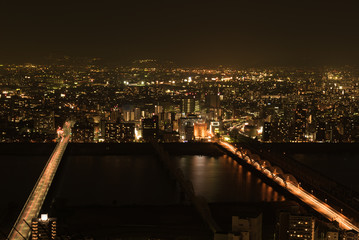 Cityscape in osaka ,japan