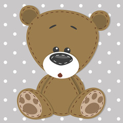 Naklejka premium Greeting card with bear
