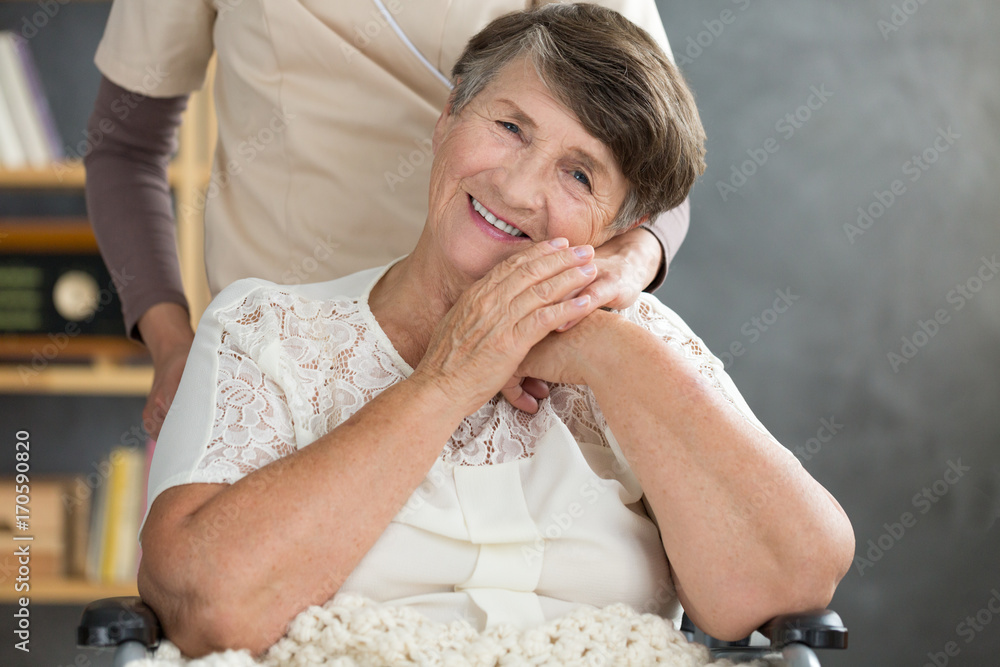 Wall mural close-up of smiling pensioner