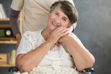 Close-up of smiling pensioner