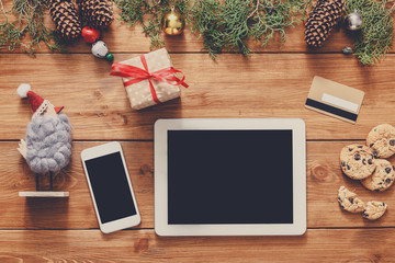 Christmas online shopping background