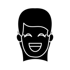 Woman smiling with eyes closed icon vector illustration graphic design