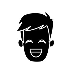 Man smiling with eyes closed icon vector illustration graphic design