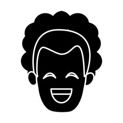 Man smiling with eyes closed icon vector illustration graphic design