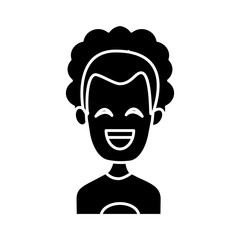 Man smiling with eyes closed icon vector illustration graphic design