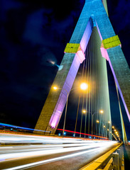 Twilight Sunset on Bangkok's Rama 8 Bridge