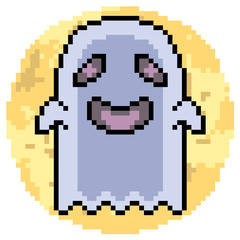 Obraz premium vector pixel art ghost