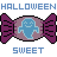 Obraz premium vector pixel art candy halloween