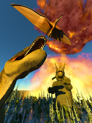 Dinosaur doomsday 3d rendering © satori