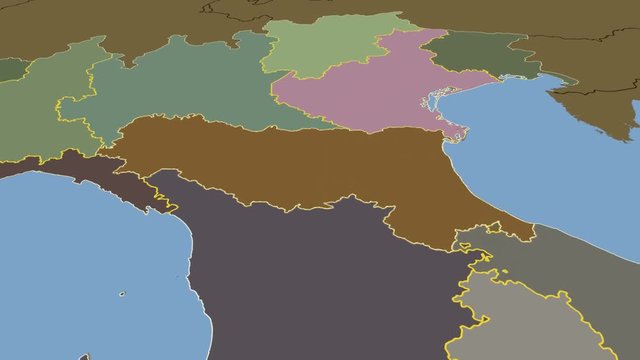Emilia-Romagna - Italy, region extruded. Solids