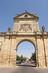 Fototapeta na wymiar San Benito Arch in Sahagun, Way of St. James, Leon, Spain