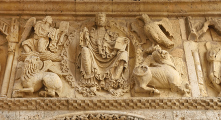 Fototapeta na wymiar Romanesque church of Santiago, Carrion de los Condes, Palencia province,Spain