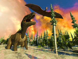 Dinosaur doomsday 3d rendering © satori