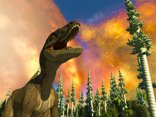 Dinosaur doomsday 3d rendering © satori