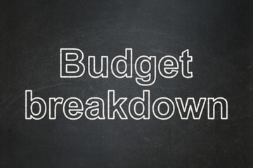 Finance concept: Budget Breakdown on chalkboard background