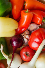  Fresh organic vegetables heap