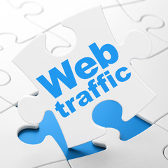 Web design concept: Web Traffic on puzzle background