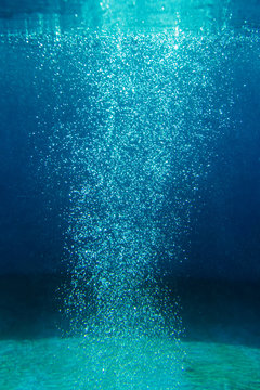 Air Bubbles In The Sea. Under Water