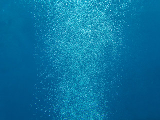 air bubbles in the sea. under water - obrazy, fototapety, plakaty