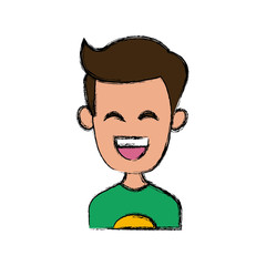 Man smiling with eyes closed icon vector illustration graphic design