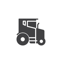 Tractor icon vector, filled flat sign, solid pictogram isolated on white. Symbol, logo illustration