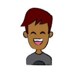 Man smiling with eyes closed icon vector illustration graphic design