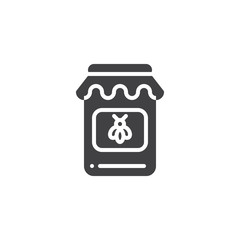 Honey jar icon vector, filled flat sign, solid pictogram isolated on white. Symbol, logo illustration