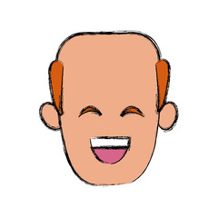 Obraz premium Man smiling with eyes closed icon vector illustration graphic design