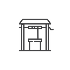 Well line icon, outline vector sign, linear style pictogram isolated on white. Symbol, logo illustration. Editable stroke
