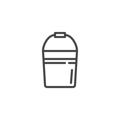 Bucket line icon, outline vector sign, linear style pictogram isolated on white. Symbol, logo illustration. Editable stroke