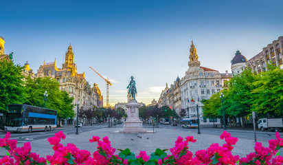 Downtown, city square, Porto, Portugal